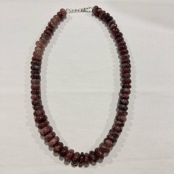 Strawberry Quartz rondelle beads necklace - Picture 3 of 5